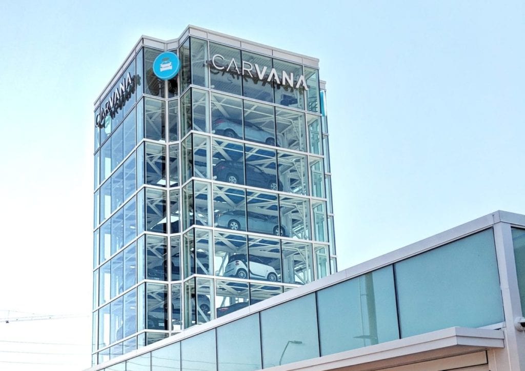 view of a Carvana car vending machine